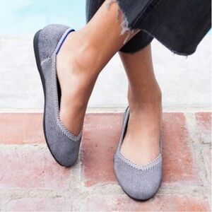 Rothy’s RETIRED The Flat in Cloud Grey Birdseye Size 10